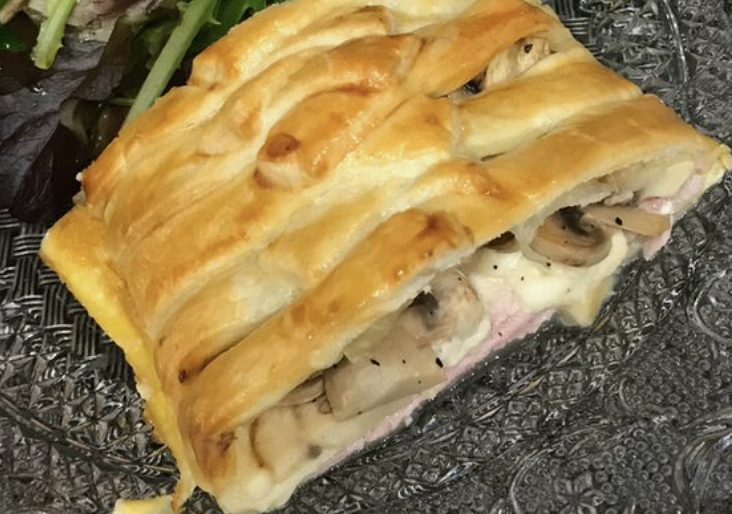 Feuilleté aux champignons et jambon