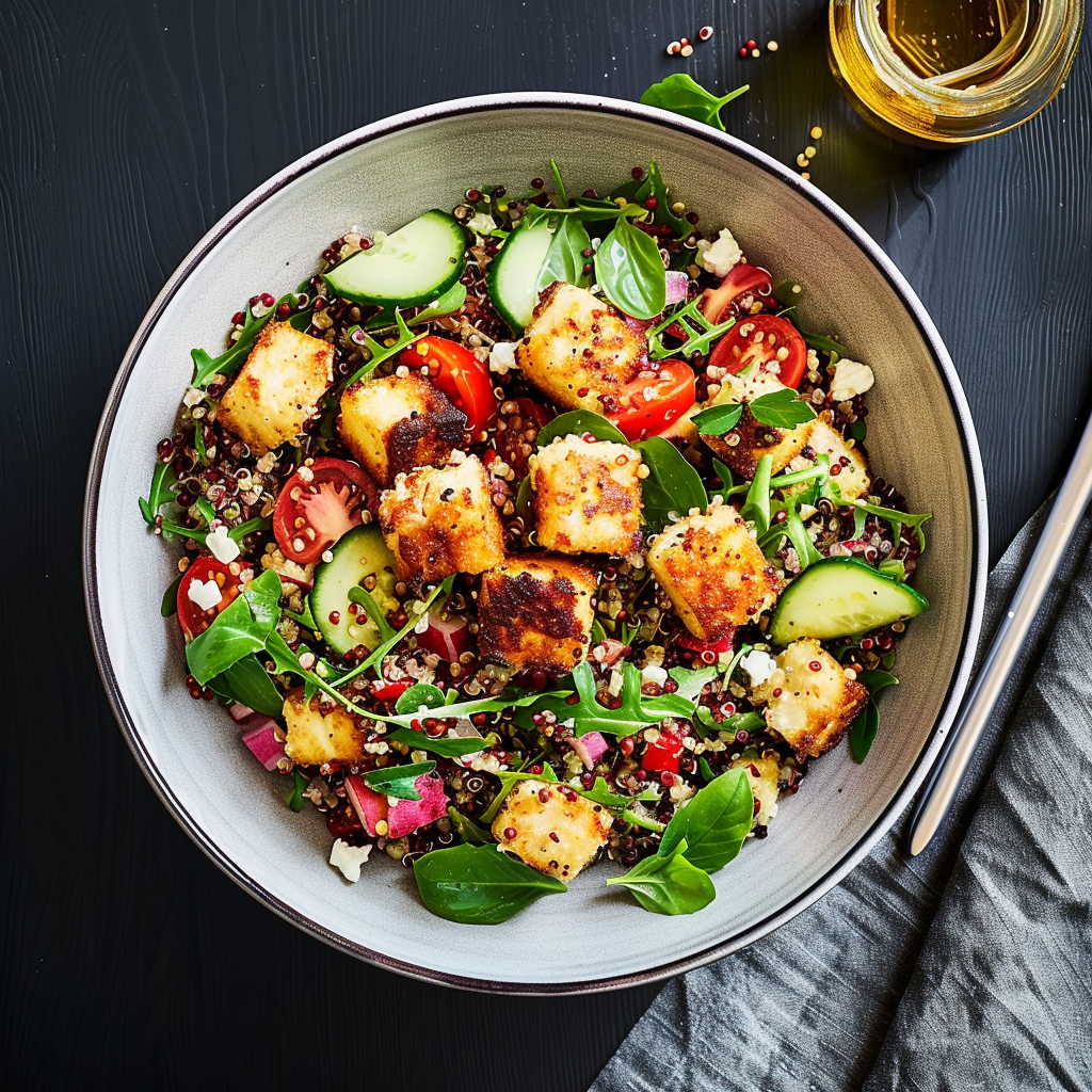 Salade de quinoa au halloumi