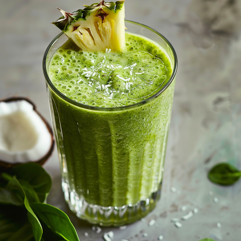 Green Pineapple Coconut Smoothie